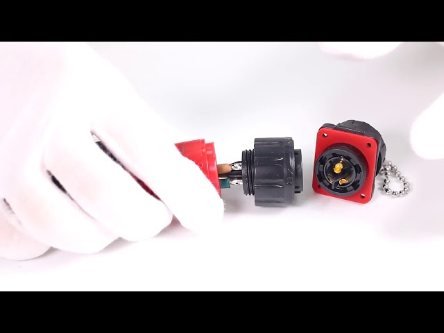Soldering M24 Plastic 12 PIN Waterproof Plug Connector 25A