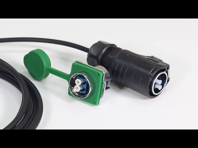 IP67 M24  Waterproof Fiber Optic Connectors , Fiber Optic Plug And Socket