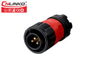 Inkjet Equipment 3 Pin Waterproof Power Connector , Industrial Electrical Sockets And Plugs