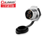 CNLINKO 3 Pin Waterproof Power Connector Male Female Panel Mount Push Pull
