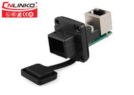 Automotive Female Panel Mount Connector CNLINKO RJ45 Network Connection System