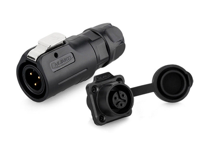 5A 250V Power Female Male Waterproof 3 Pin Plug And Socket External Quick Bayonet Connect