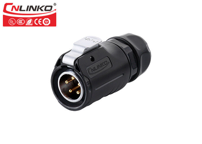 LP20 5 Pin Waterproof Power Connector IP67 Fast Locking CNLINKO For Transmitter