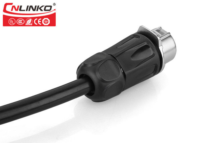 Cable Waterproof Circular Connectors CNLINKO LP20 3 Pin Molded Black Easy To Operate
