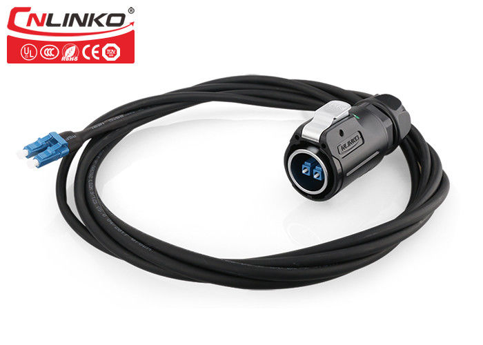CNLINKO Fiber connector IP67 OptiAc fiber plug and socket M24 waterproof fiber connector Fiber optic plug and socket